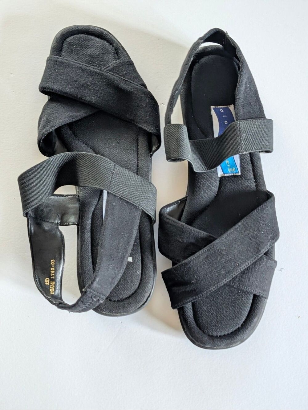 EUC Cloudwalkers Miami Black Comfort Sandals Women’s Size 12W 12D 17403